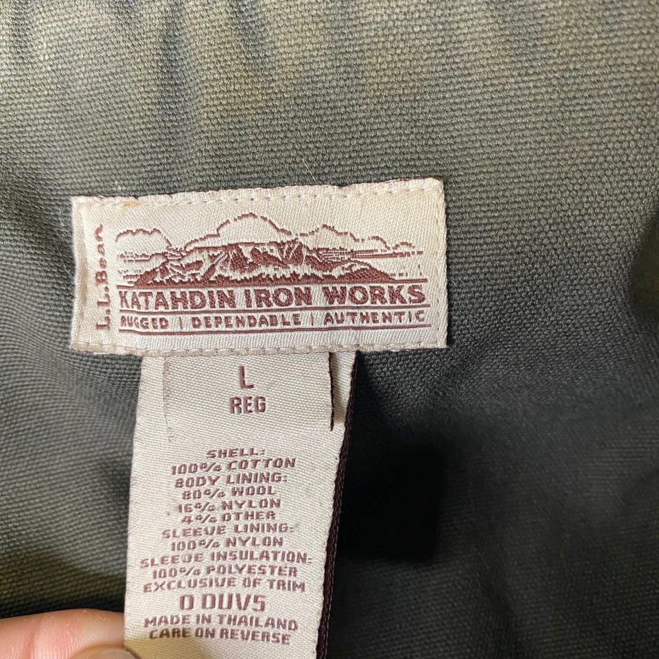 Chaqueta de Lona LL Bean Katadin Iron Works Forrada de Lana Detroit Grande Se Ajusta a XL Tareas Foto 2 de 4