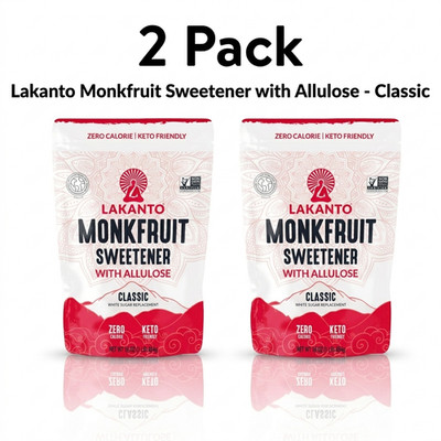 (2 Pack) Lakanto Classic Monk Fruit Sweetener with Allulose, 1 lb, 1 Count