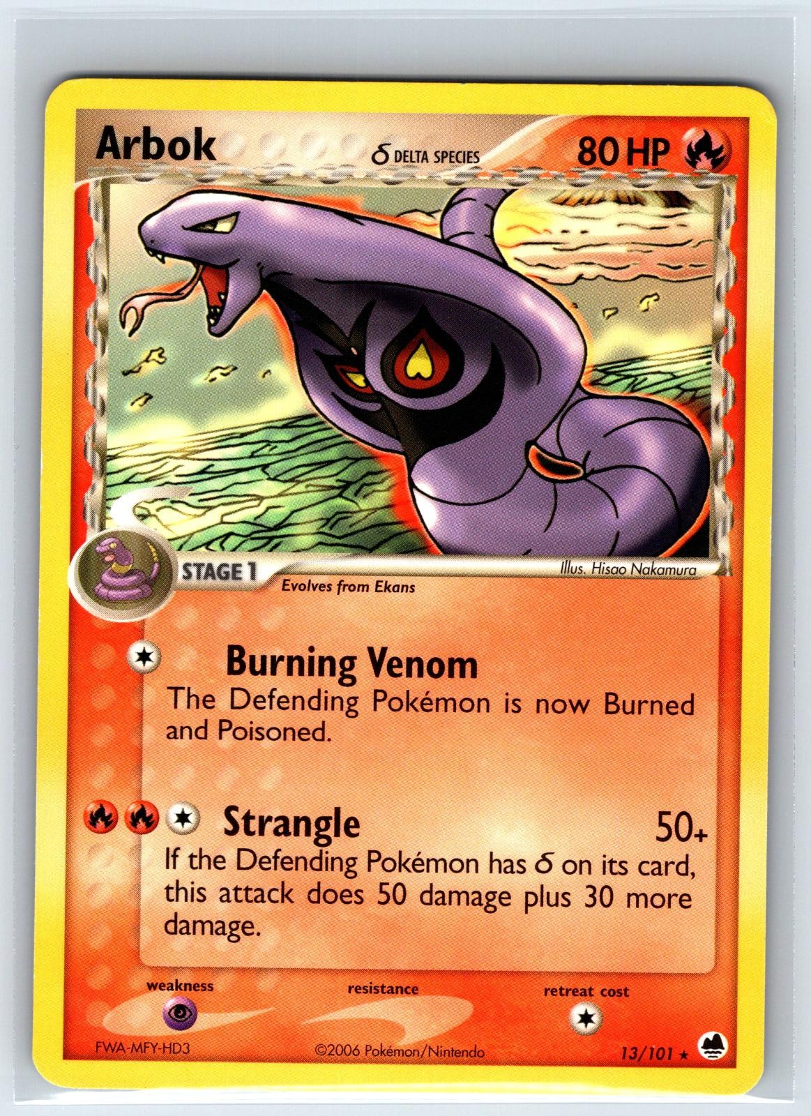 Arbok 13/101 Rare Dragon Frontiers Pokemon Lightly Played