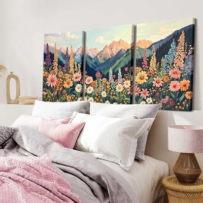 Wildflower Wall Art Set of 3 - Floral Wall 16L