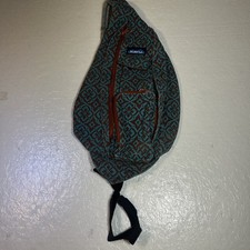 KAVU Rope Sling Bag Crossbody Desert Mosaic Backpack Teal Blue Brown Retired