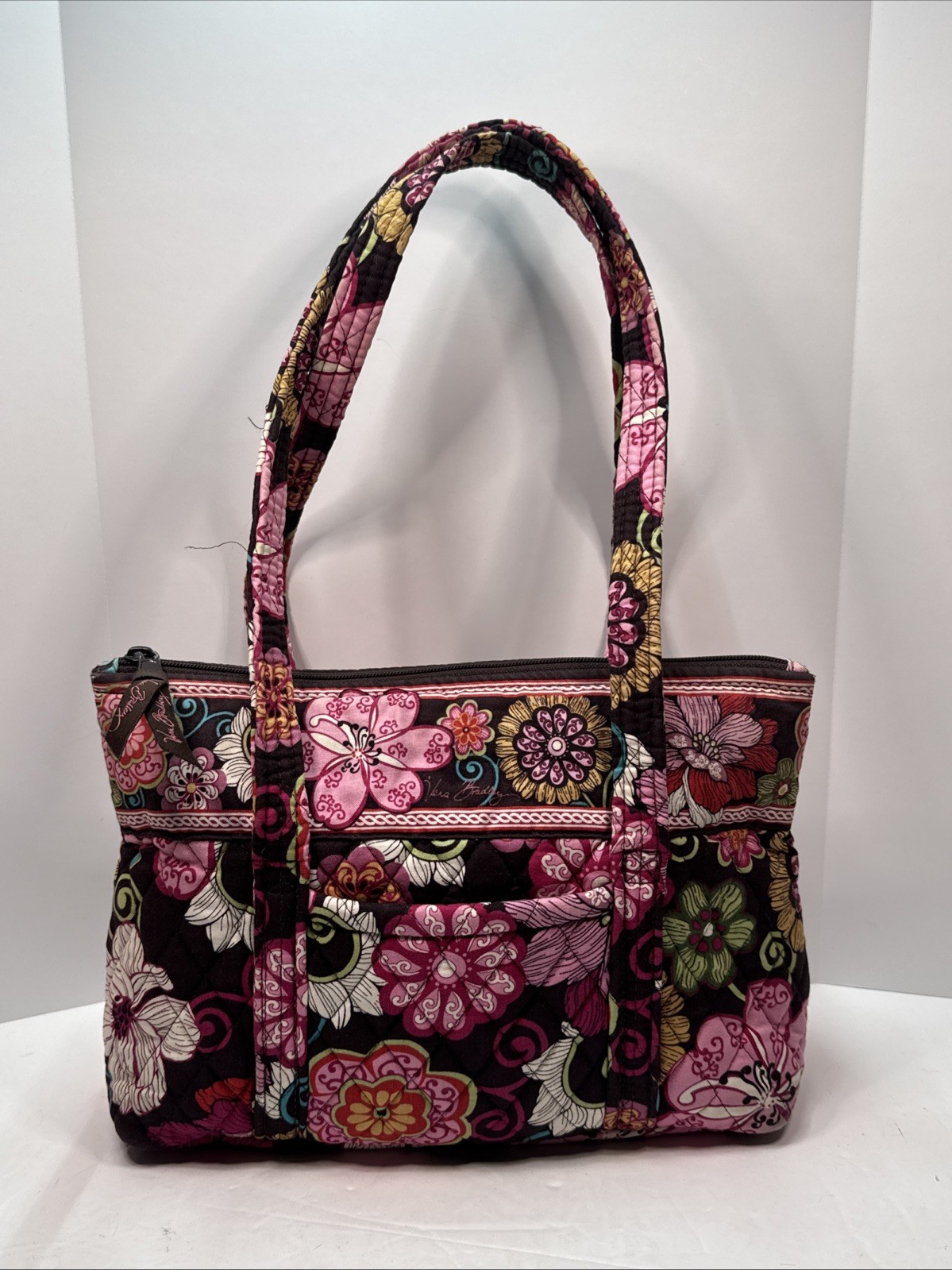 Vera Bradley Mandy Tote Shoulder Bag in Mod Floral Pink 12” x 8”
