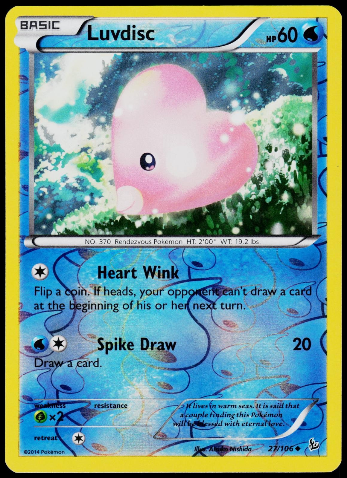 Luvdisc 27/106 Flashfire - Reverse Holo Pokemon NM/M (Uncommon)