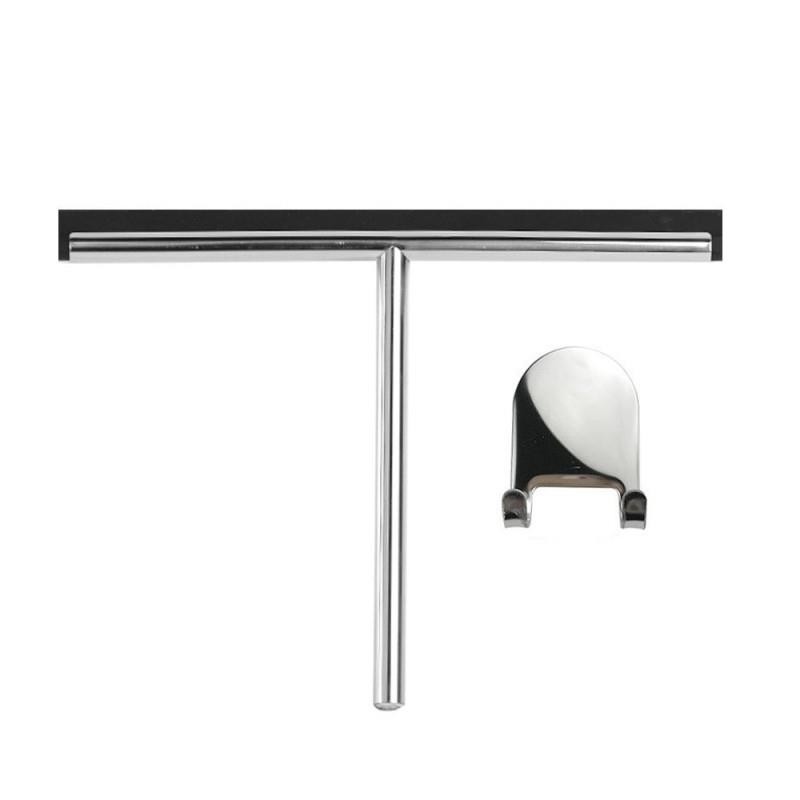 Shower Glass Squeegee 250mm Stainless Steel Bathroom (G9) + Sticky Hanger