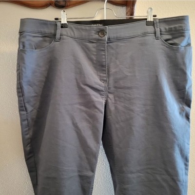 Violets & Roses 20W Blue Dawn Gray Dress Pants Cropped Ankle NWT