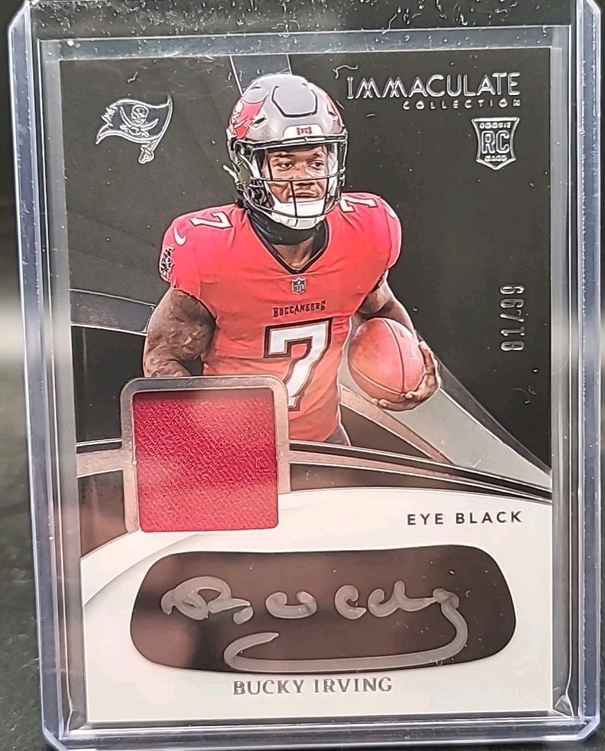 🔥 RARE Rookie Hit! BUCKY IRVING 2024 IMMACULATE RPA EYE BLACK PATCH RC AUTO /99