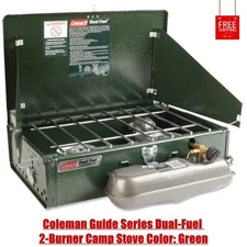 Coleman Guide Series Dual-Fuel 2-Burner Camp Stove Color: Green