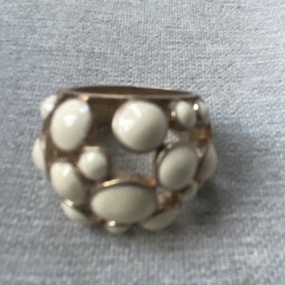 Signed LIA SOPHIA Gold Tone Bubble Blister Ball Open Design Ring