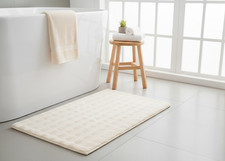 MONT CHALET Badteppich WOLKE 70x120cm Creme 3D Mikrofaser waschbar