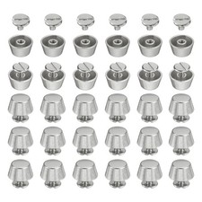 30set Flat Head Stud Spike 12mm Purse Feet Nail Stud Buckle Rivets Tool, Silver