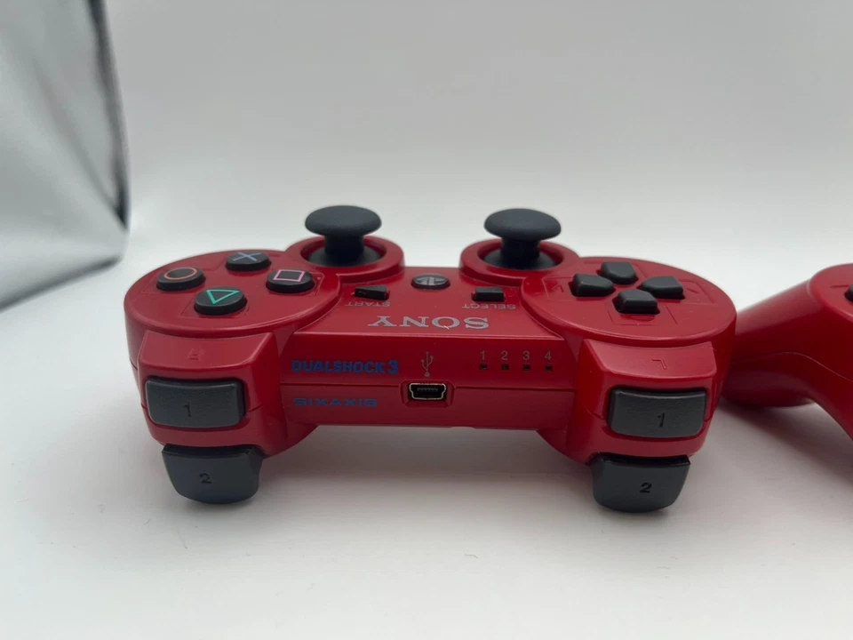 2x Genuine Sony PS3 DualShock 3 Wireless Controllers RED OEM Tested - Image 4 of 4