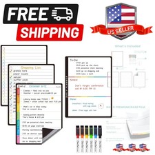 Magnetic Dry Erase List Board - 6.5"x8.5" Weekly, Daily, 2 List Boards for Fr...