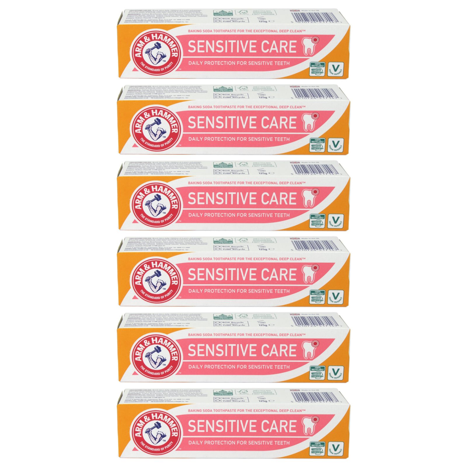 Arm & Hammer Sensitive Care Baking Soda Toothpaste - 6 x 125G