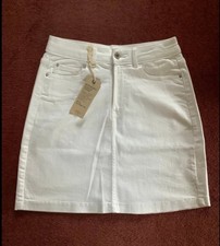 M&S White Denim Skirt 8 NWT