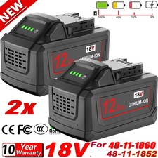 2PACK For Milwaukee For M18 18V Lithium Battery 48-11-1881 12Ah Lithium Battery