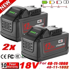 2PACK For Milwaukee For M18 18V Lithium Battery 48-11-1881 12Ah Lithium Battery