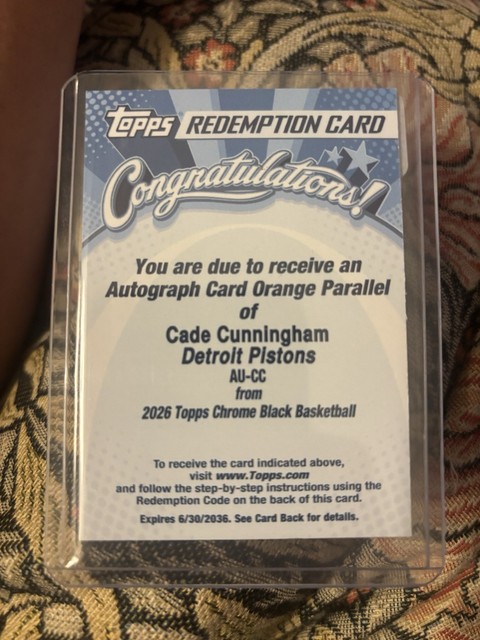 2025-26 Topps Chrome Black Cade Cunningham Orange Auto /25