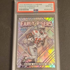 Topps 2023 Bowman U Chrome Marvin Harrison Jr. Ohio St ER-5 PSA 10 Rookie