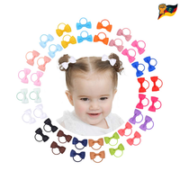 jollybows Haargummis 40 StüCk 2 Zoll Bunte Mini-Haarschleifen FüR MäDchen, Gummi
