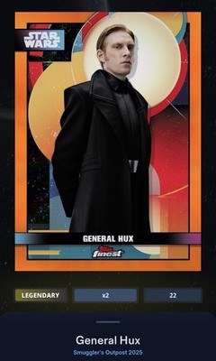 General Hux Finest Orange 25cc Topps Star Wars Card Trader Smuggler s Outpost