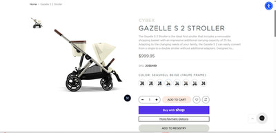 Cybex Gazelle S 2 Stroller Seashell Beige