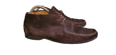HERMES Mens Brown Suede Leather Lace Up Boots Size 41 EU 7US