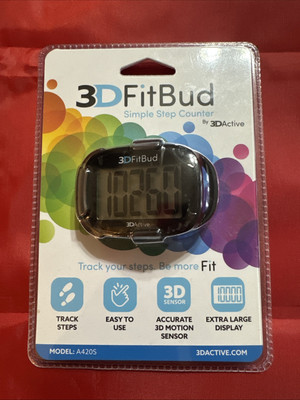 3D Fit Bud Simple Step Counter A420S Black with clip 3DActive