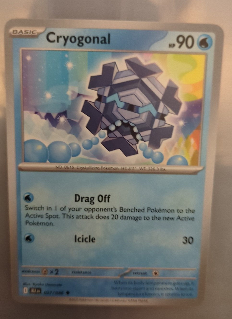 Pokémon TCG Cryogonal SV Black Bolt 027/086 Uncommon Near Mint