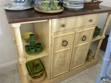 Vintage Palm Beach Regency Chinoiserie Faux Bamboo Credenza Buffet Server