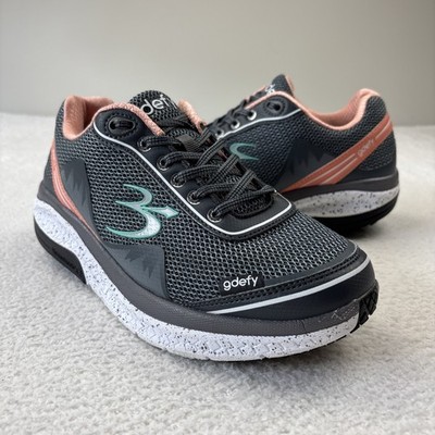 G-DEFY Womens 'Mighty Walk' Shoes Size 9 Gray/Pink Sneakers Comfort Athletic
