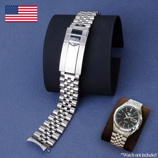 18mm Jubilee WatchBand Bracelet With Oyster Deployment Clasp For Seiko 5 SNKL23
