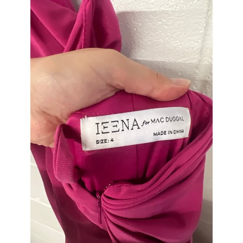 Robe longue neuve avec étiquette Mac Duggal taille 4 rose bonbon jersey une épaule dos drapé - Photo 9 sur 9