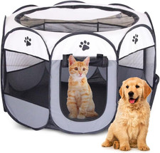 Recinto Cani Da Interno, 74X74X43Cm Recinto per Gatti, Box Pieghevole per Cane, 