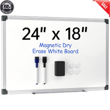 24" x 18" Magnetic Whiteboard for Wall Dry Erase Board with Silver Frame Hanging