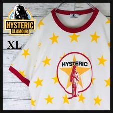 HYSTERIC GLAMOUR All-Over HYS Girl Ringer Star Tee XL Japan Y2K