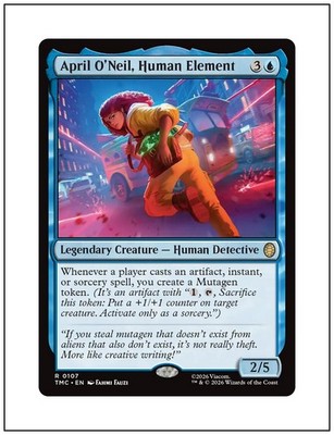 1x April O'Neil, Human Element, TMNT Commander, Magic MTG NM
