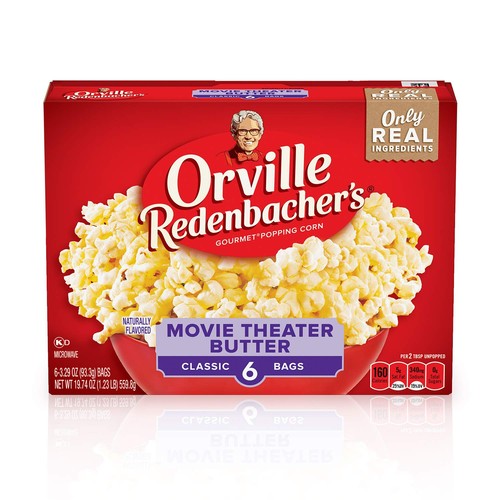 Microwave Popcorn, Movie Theater Butter Flavor, 3.29 oz., 6-Count (6 Boxes)