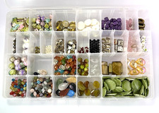 Assortment of Jewelry Beads in Storage/Organizing Container 2" X 8 1/2" x 14"