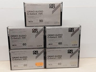 5x ORWO CR E II 60/90 DDR RAR Kassette Cassette TYPE 2 IEC II