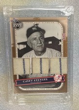 2024 JERSEY FUSION BASEBALL CASEY STENGEL GAME WORN TRIPLE PATCH 2/50 YANKEES