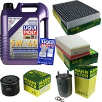 Mann Inspektionspaket 5L Liqui Moly 5W-40 FüR Renault ScéNic III 1.5 Dci Grand