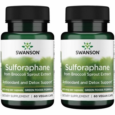 Swanson Sulforaphane Broccoli Sprout Extract for Adults 60 Count (Pack of 2)