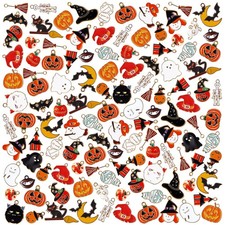 Halloween Charms, Halloween Alloy Charm Enamel, Pumpkin, Witch hat, Ghost, Spide