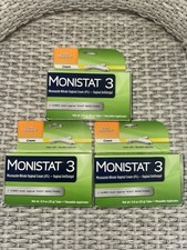 Lot of 3 Monistat 3 Cream 3-Day Yeast Infection Treatment Exp 09/2026 New