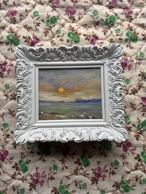Original 4  X 4.5  Including Frame Oil Painting By Vincent Dominello
