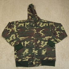 Vintage Sportswear Jacket Men Large Green Camo Hooded Lightweight USA Made 90s