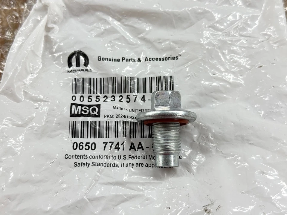 OIL DRAIN PLUG for 2003-2026 CHRYSLER ENGINE JEEP DODGE FIAT MOPAR OEM 6507741AA - Image 2 of 4