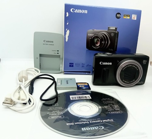Canon PowerShot SX260 HS Black with Box SD Card and Charger