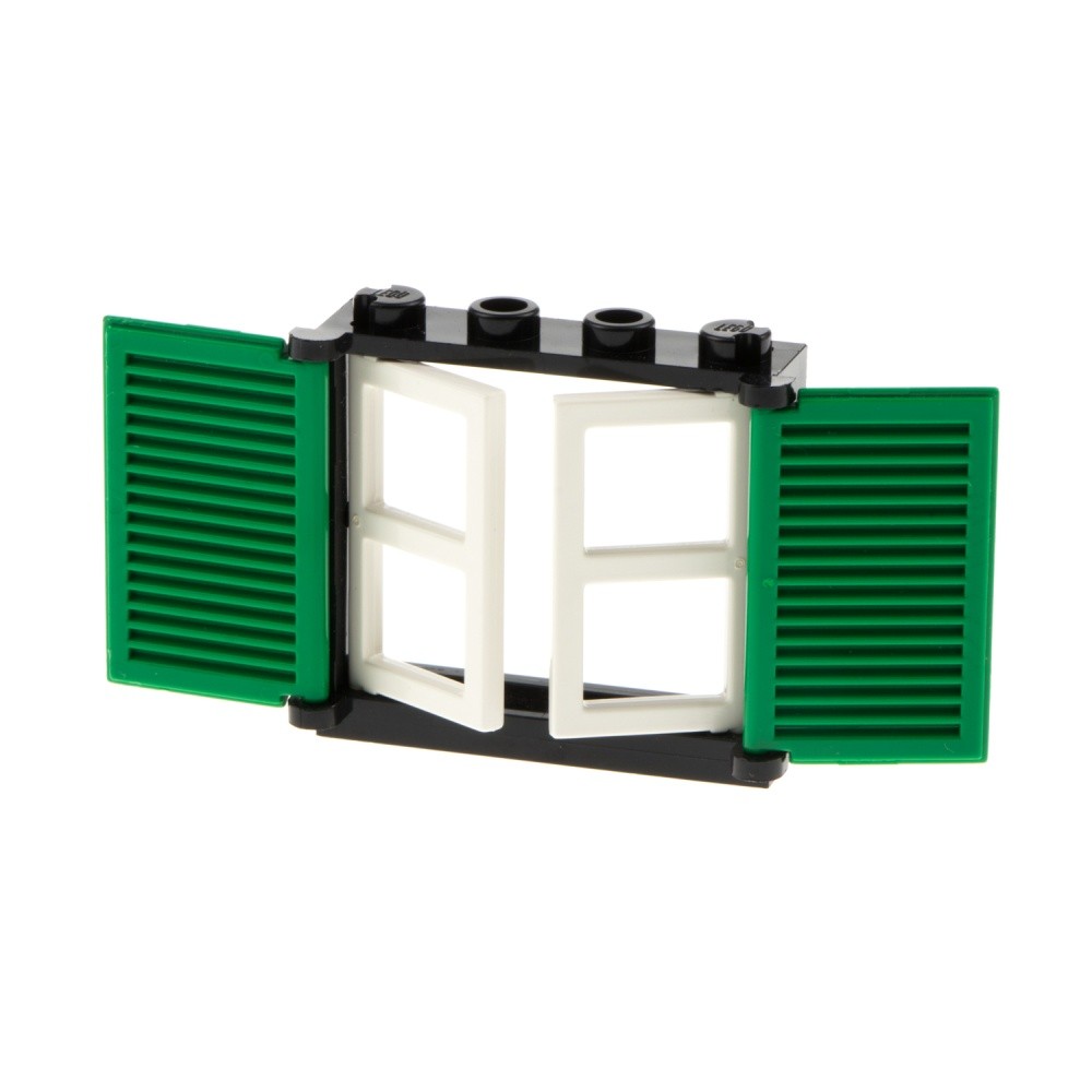 1x LEGO Window Frame 1x4x3 Black, 1x2x3 Green White 3856 3854 3853