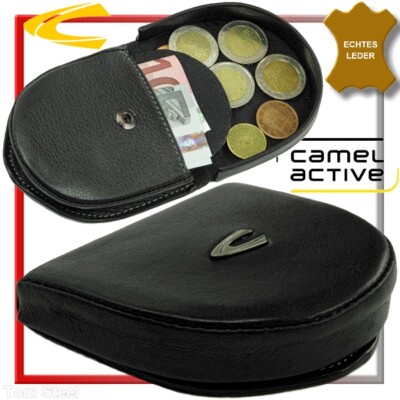 Camel Active Small Coin Purse Wallet Black Leather